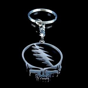 Grateful Dead Skull & Bolt Keychain Stylish Durable Stainless Steel Keyring